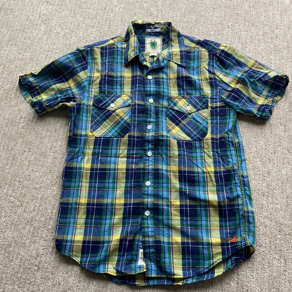 Men’s Club Room Vintage Fit Pembroke Button Up Short Sleeve Shirt - M - Picture 1 of 7